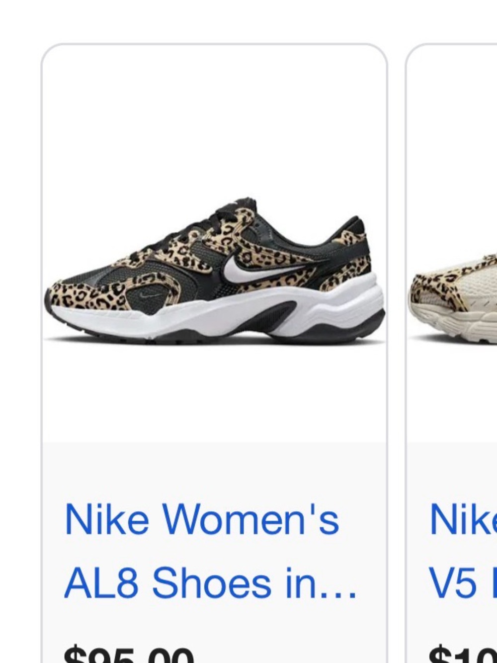 Nike Women's Leopard Print Sneakers - Black & Cream